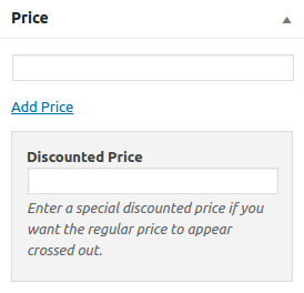 Screenshot of the editing panel for discounted price