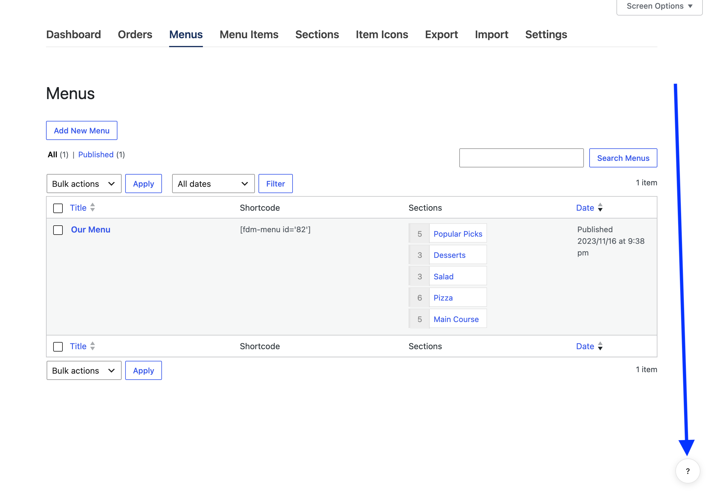 Screenshot of the AI Admin Assistance help button